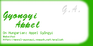 gyongyi appel business card