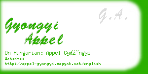 gyongyi appel business card